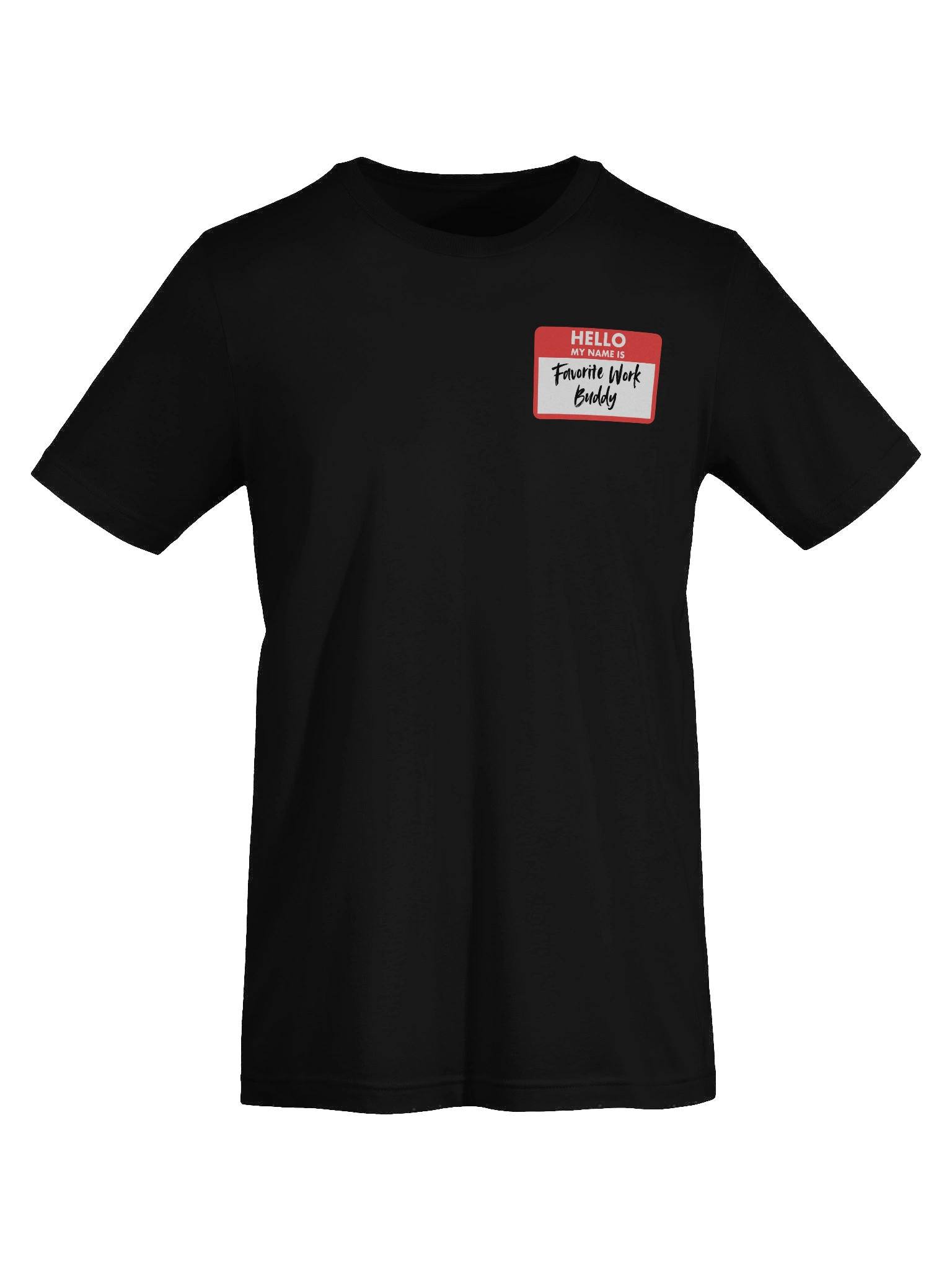 Favorite Work Buddy Name Tag T-Shirt (Red) product image (37)