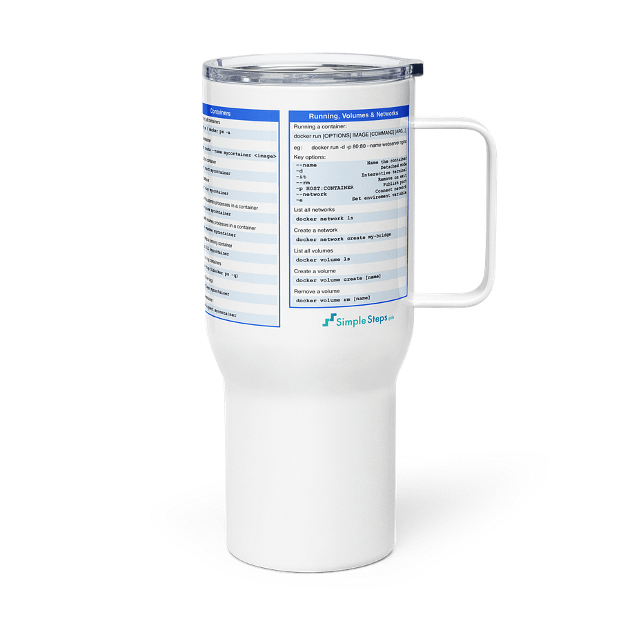Docker Cheat Sheet Travel Mug product image (3)
