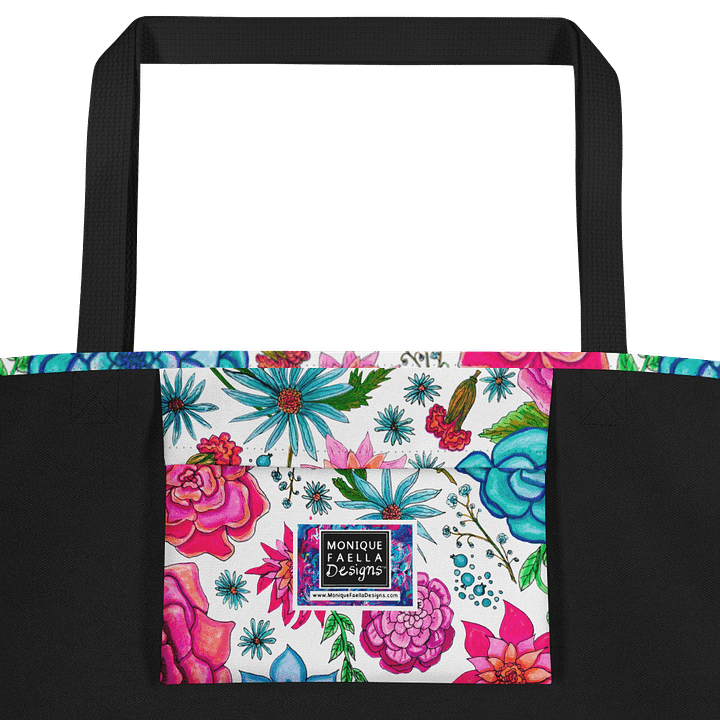 Bold Blooms | Vibrant Floral on White | Tote Bag by Monique Faella Designs™ product image (2)