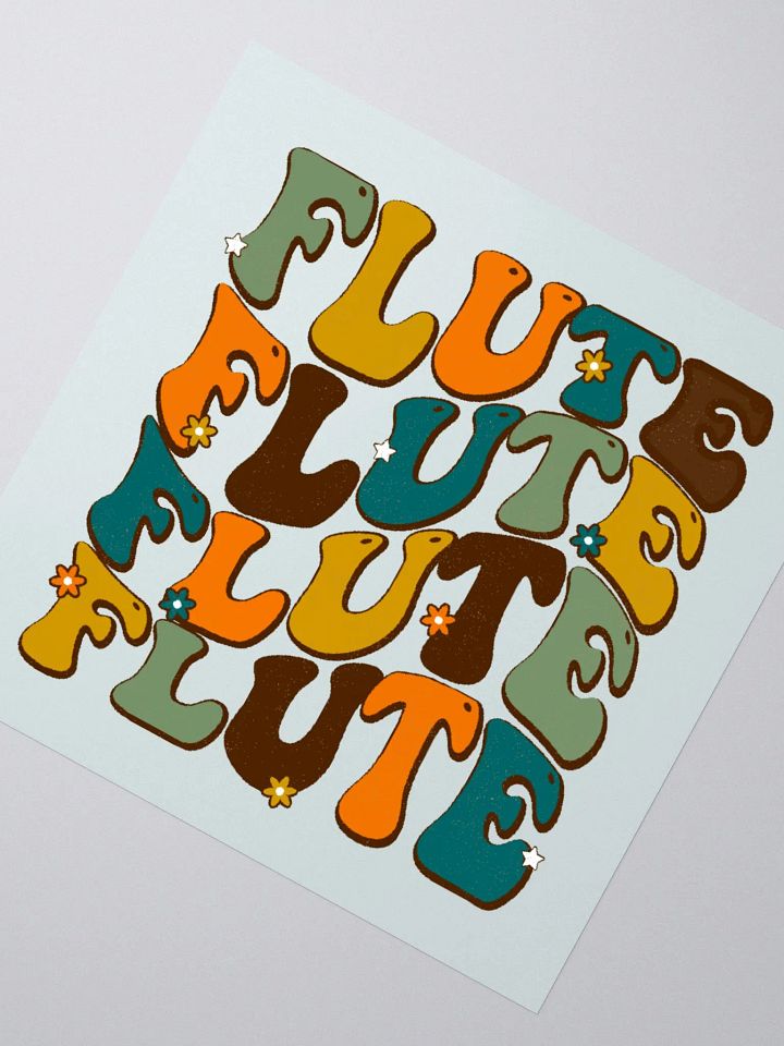Groovy Wavy Flute Sticker Retro Blue/Green Background product image (2)
