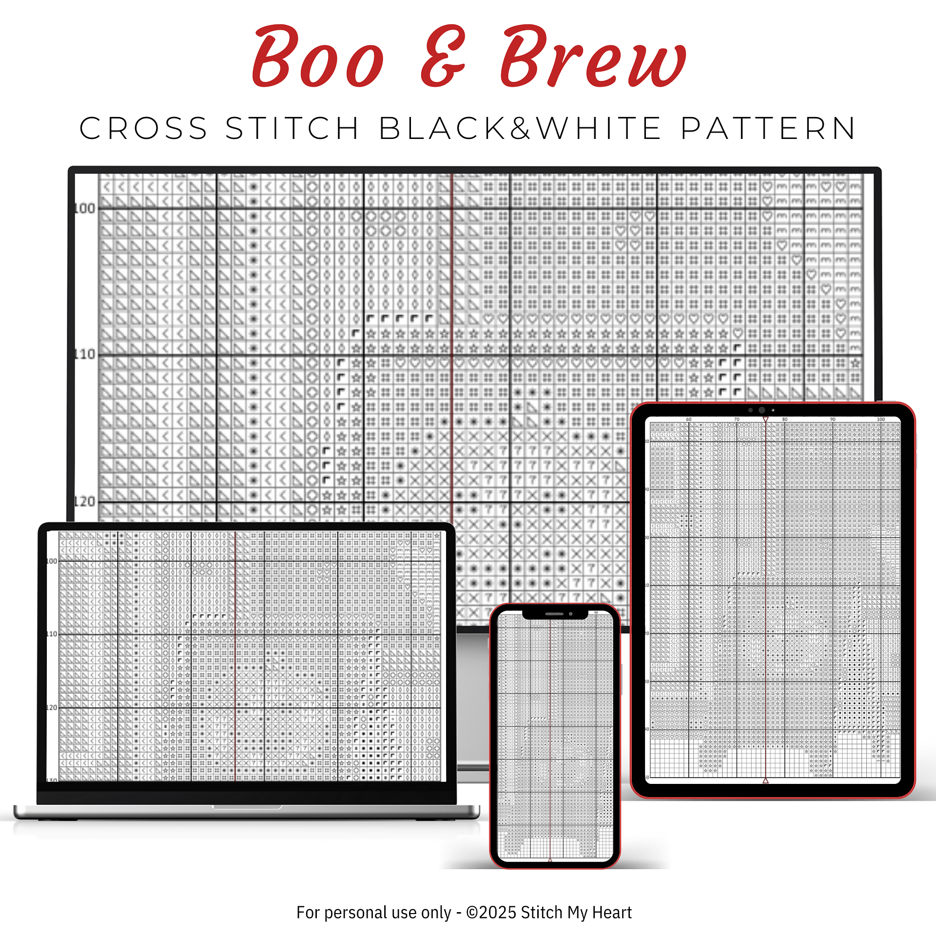 Boo & Brew Cross Stitch Pattern product image (4)