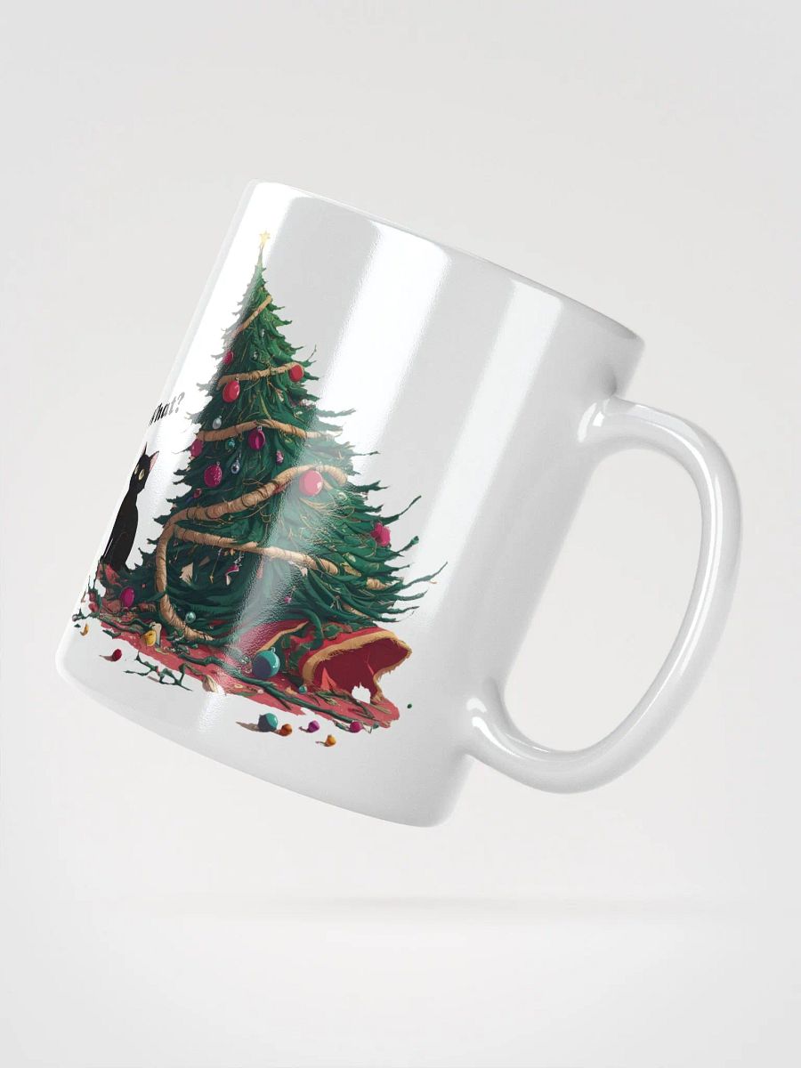 Black Cat Destroyed Christmas White Glossy Ceramic Mug product image (2)