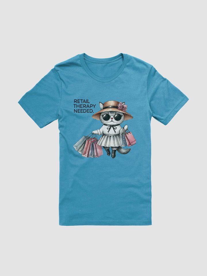 "Retail Therapy Needed" Stylish Shopping Cat T-Shirt product image (1)