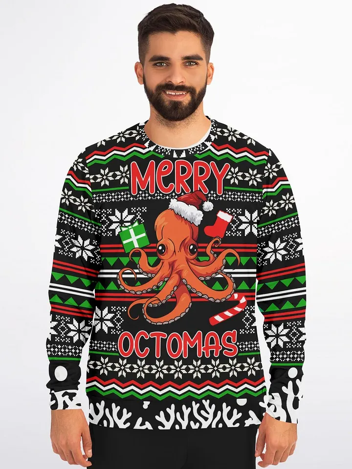 "Merry Octomas" Christmas Sweatshirt | Octopus Holiday Sweater | Ocean Lover Christmas Outfit product image (1)