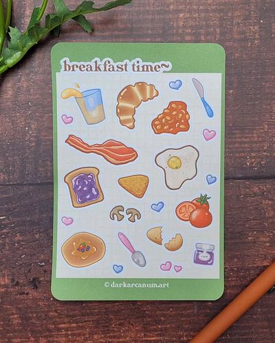 Stickers and stickers sheets! :3 ✨️ All 20% off on Etsy until July 22nd! 

The Breakfast Time sheets are printed on matte sti...