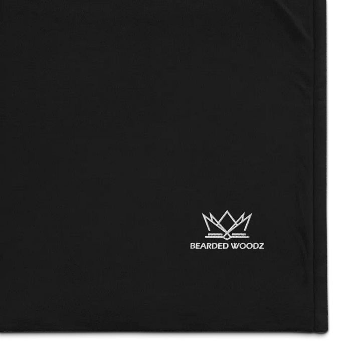 Bearded Woodz Embroider Sherpa Blanket (Black/ White) product image (1)