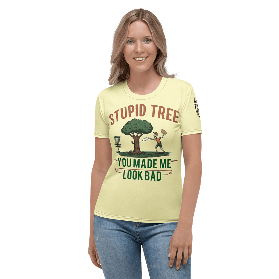 Fancy Lads Women's Yellow T-shirt "Stupid Tree You Made Me Look Bad" product image (4)