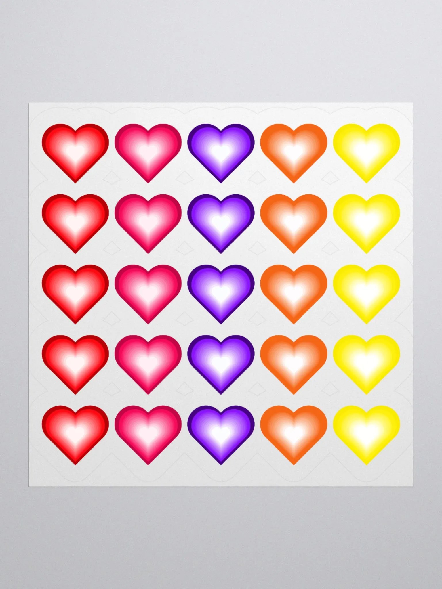 Vibrant Colorful Valentine's Hearts Stickers product image (1)