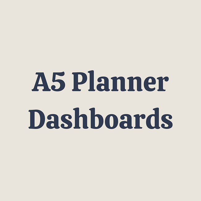 A5 Planner Dashboards