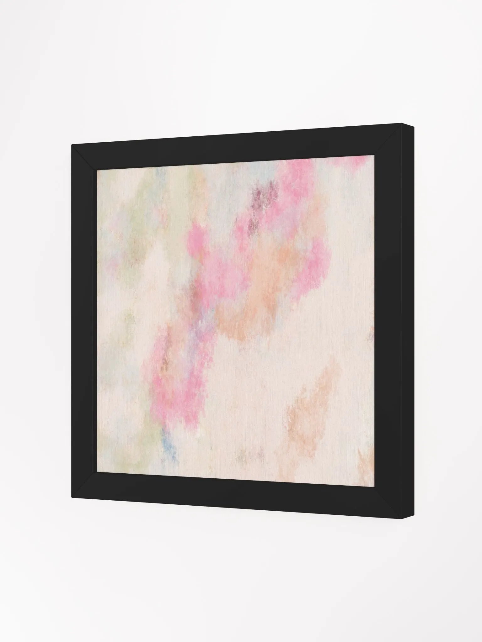 Abstract beige, pink coral green print eclectic boho wall decor pastel colors wall art product image (3)