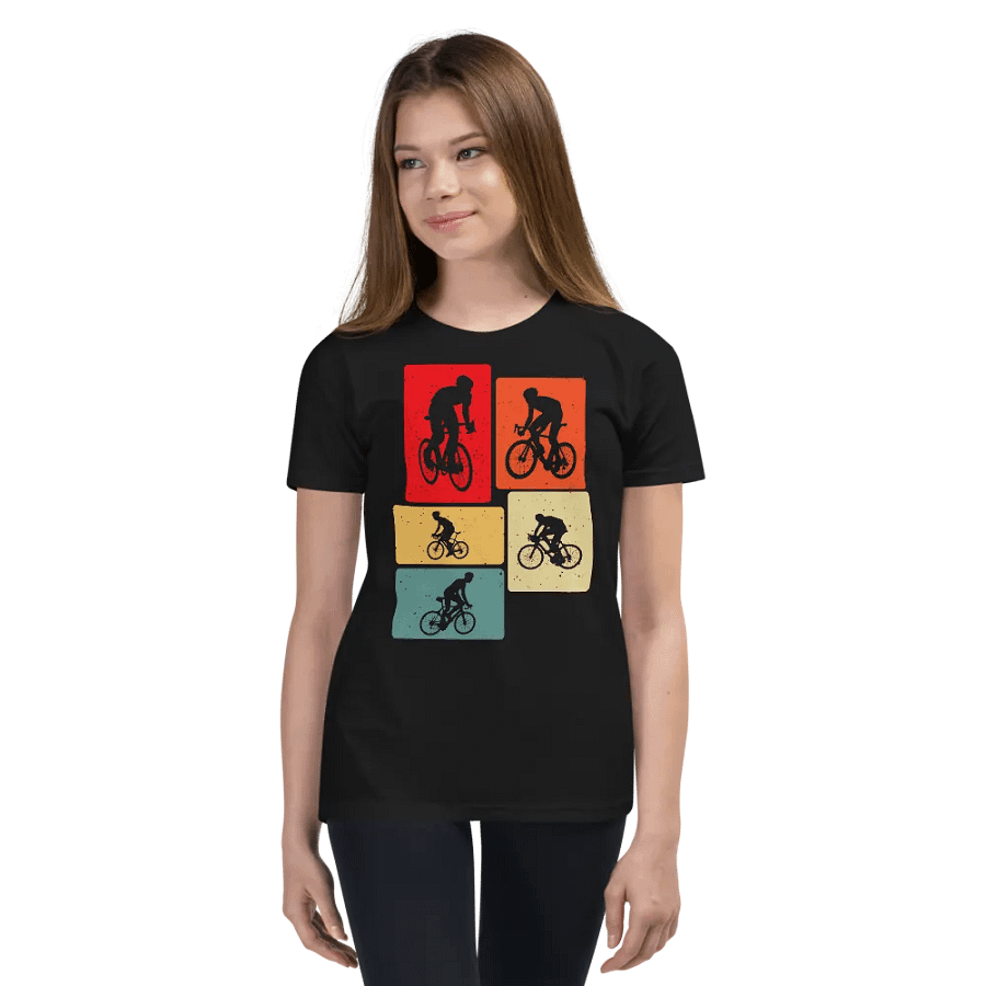 Cyclist Silhouette Youth T-Shirt product image (4)