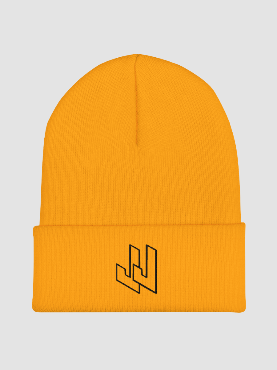 JJ Embroidered Beanie with black text product image (2)