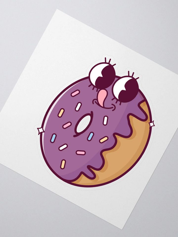Cute Retro Style Donut Kiss Cut Sticker product image (1)