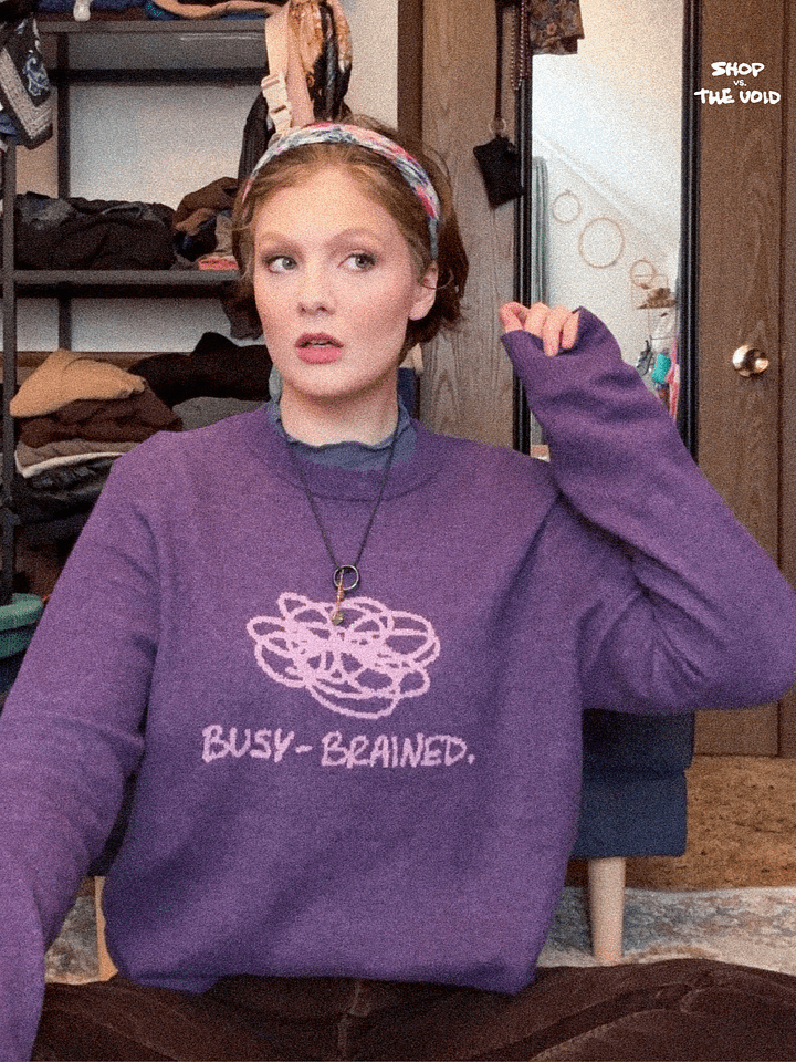 BUSY-BRAINED (duotone purple) knitwear classic crewneck product image (2)