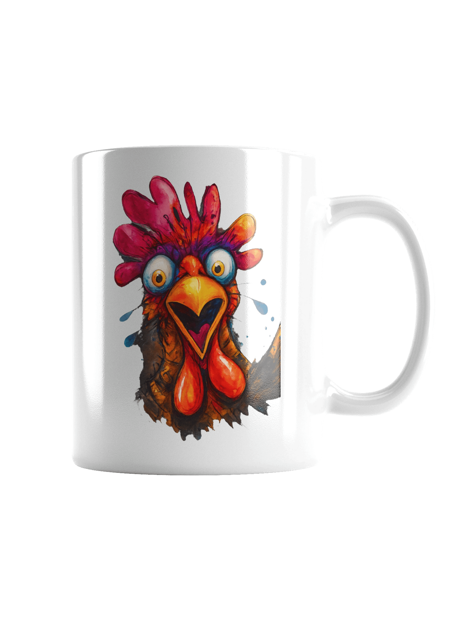 Squawking Roosters White Glossy Mug product image (5)