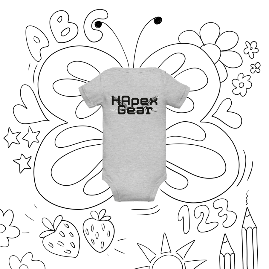 Baby Short Sleeve One Piece - Embroidered - Black HApex Gear Black Logo product image (10)