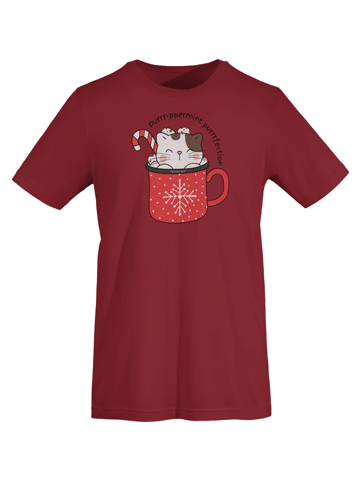 Purrr-ppermint Purrrfection Holiday Cat T-Shirt product image (3)