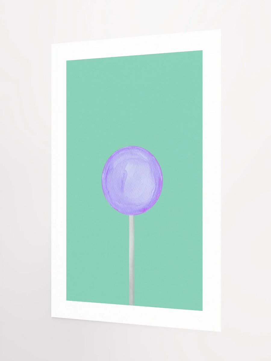 Minimalist Lavender Lollipop on Soft Mint Background Wall Art product image (9)