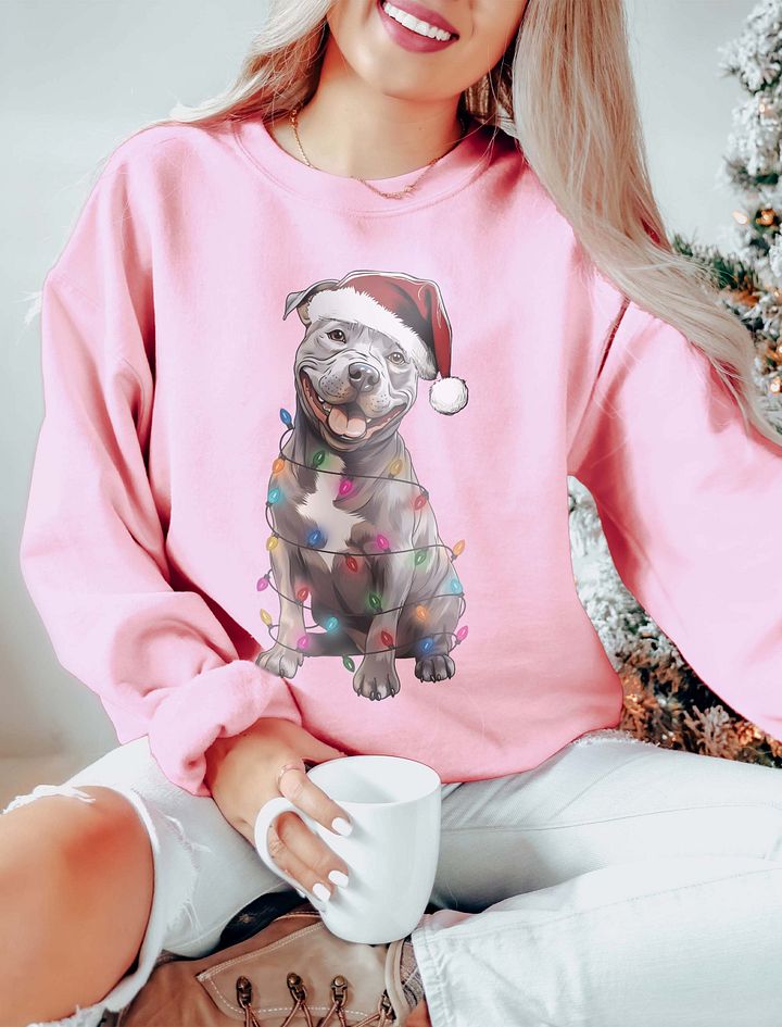 Funny Pitbull Terrier Christmas Sweatshirt for Pittie Paw-rents product image (11)