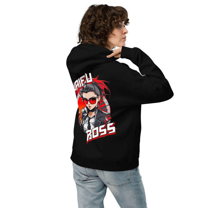 Waifu Boss - Premium Hoodie - Black - v1 - Back Printed Design product image (2)