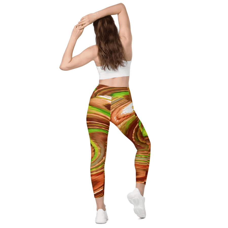 Abstract Swirling Earth Tones Lochan Water Reflections Ladies Leggings product image (8)