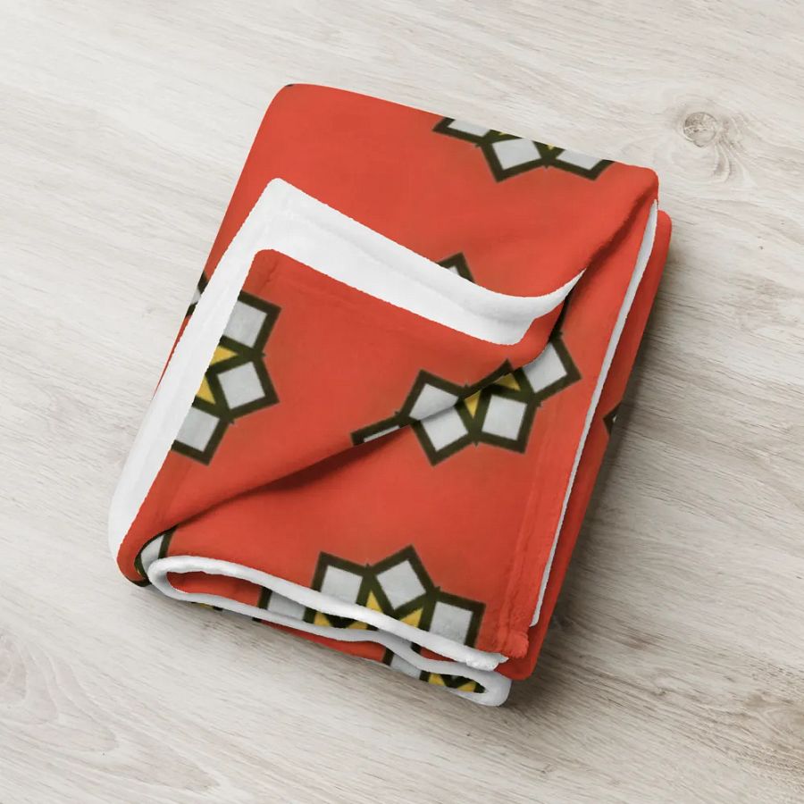 Red Yellow & Grey Star Throw Blanket product image (8)
