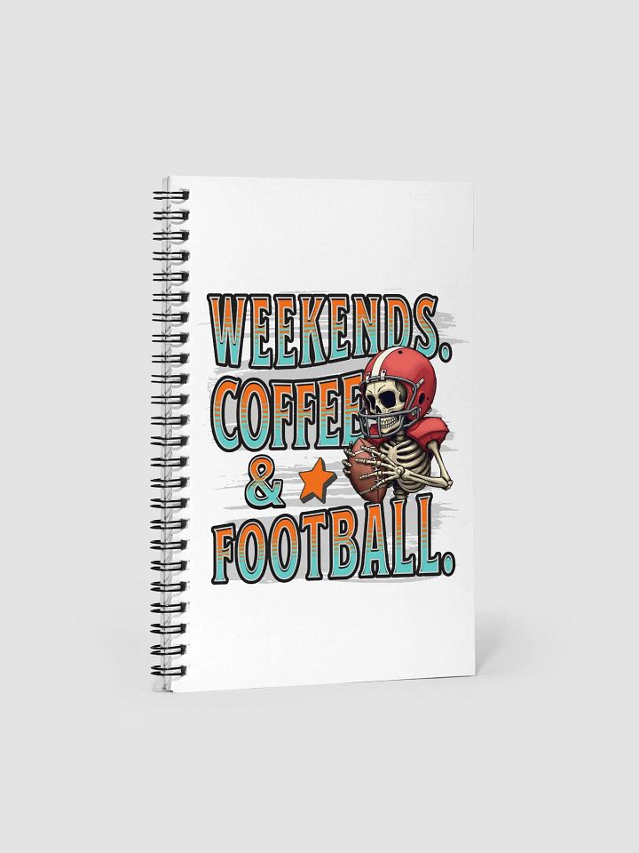 Weekends Coffee And Football Skeleton Warrior Spiral Notebook product image (2)