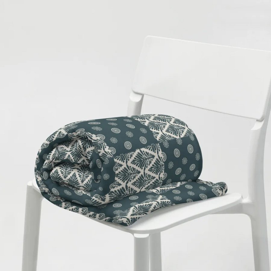 Boho Patchwork Dark Slate Grey Throw Blanket product image (9)