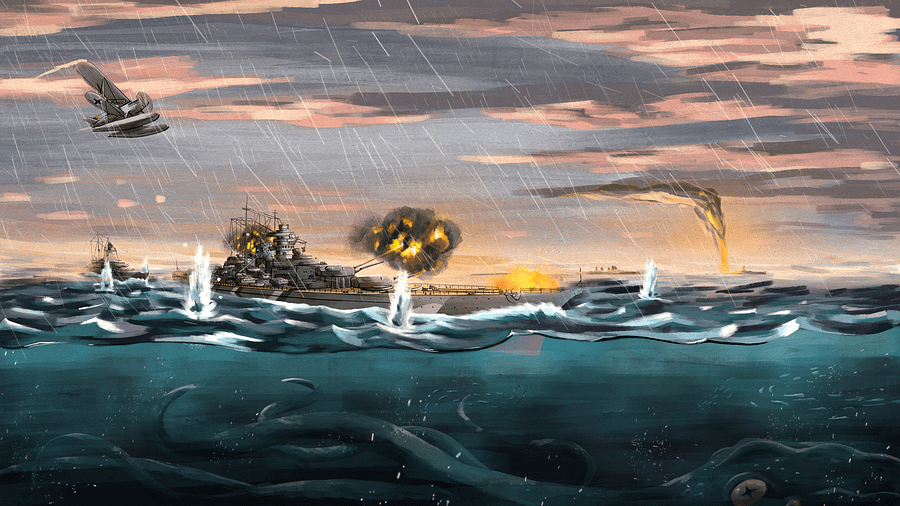 Sea Battle Mouse-mat product image (3)