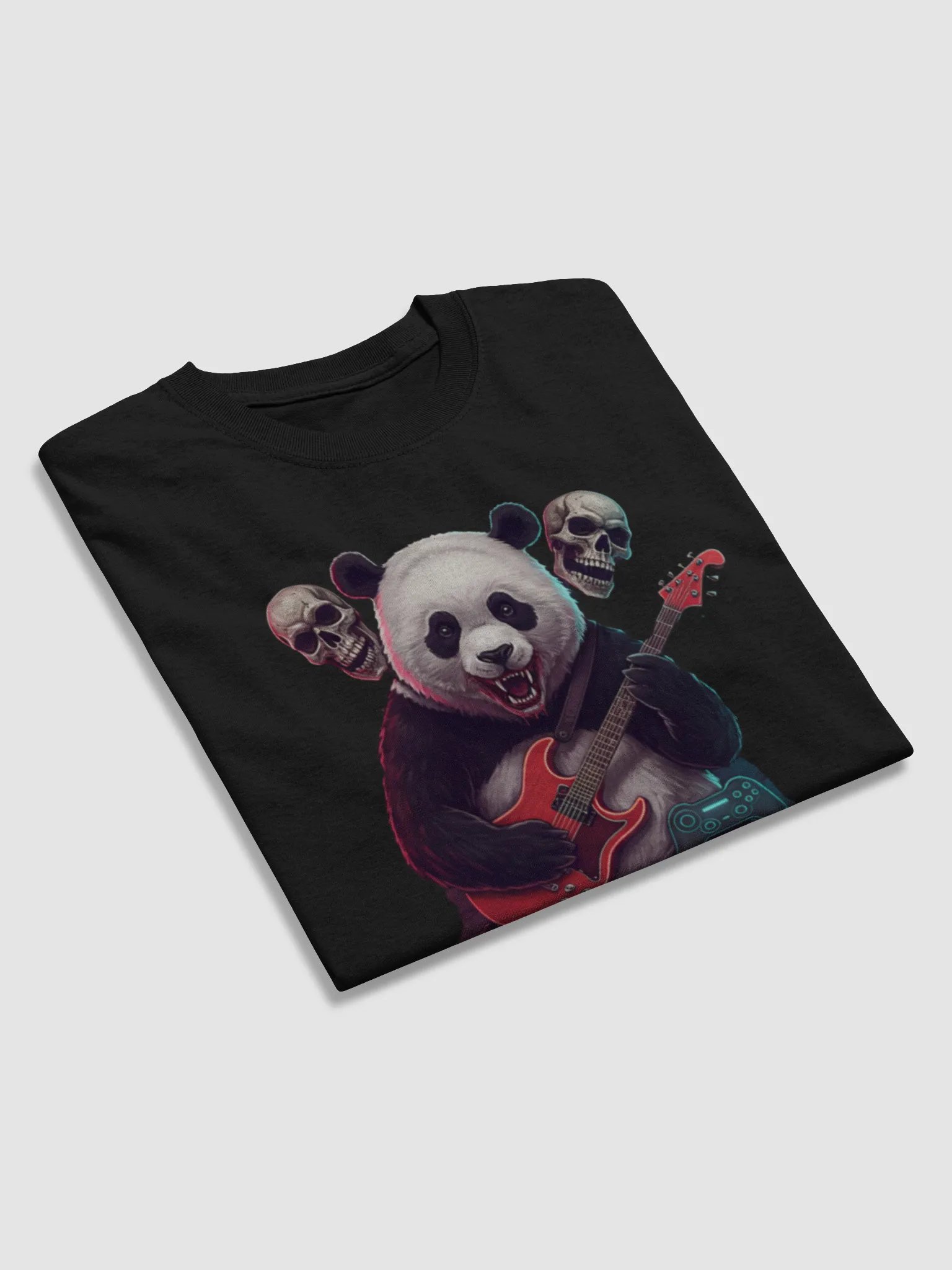 PandaThaGhost Electric Guitar Panda T-Shirt product image (36)