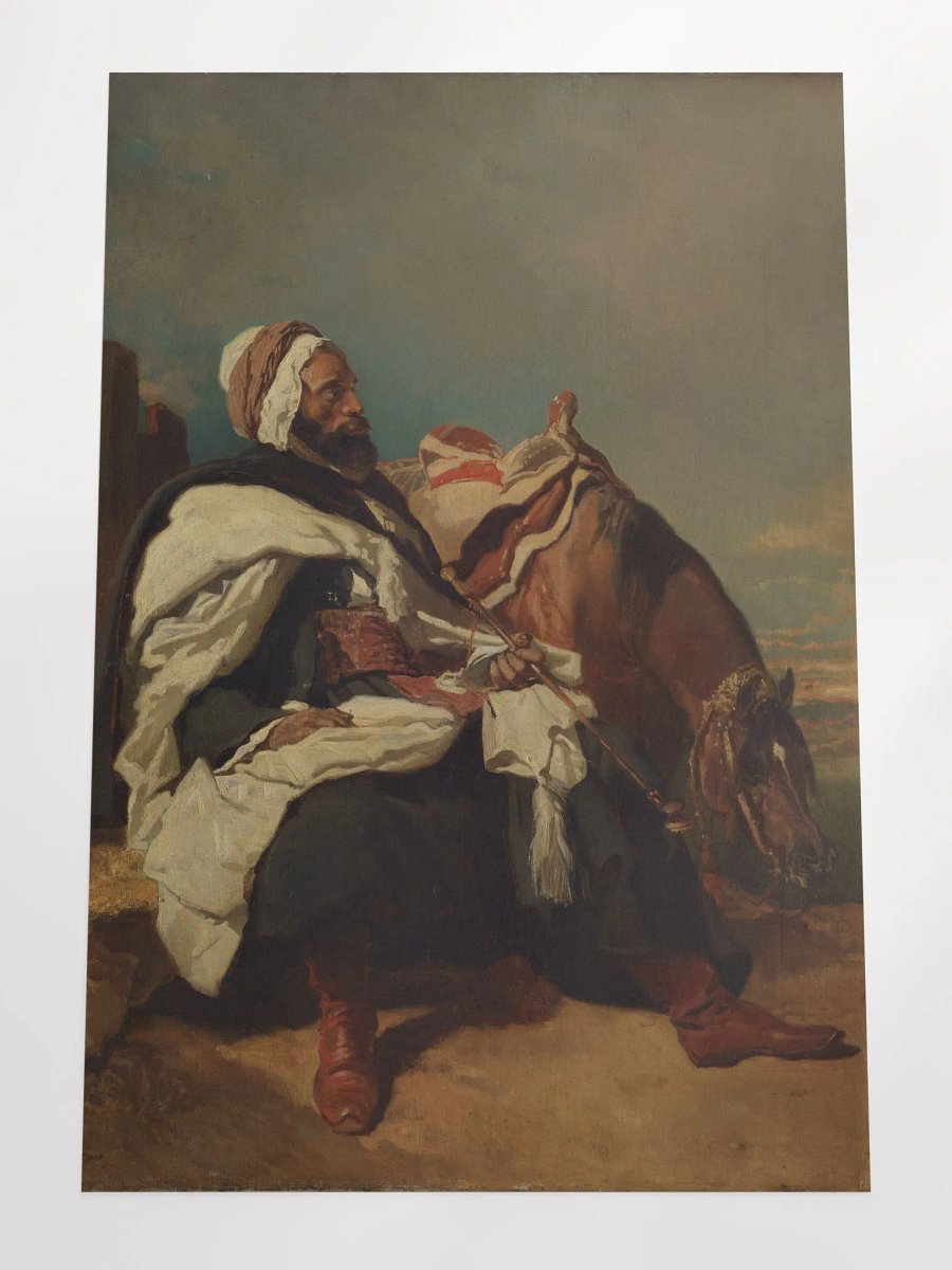 Digital copy Seated Arab Man with Horse By Alfred Dedreux French possibly ca. 1850–58/Enhanced Matte Paper Poster (in) by Allcolor product image (4)