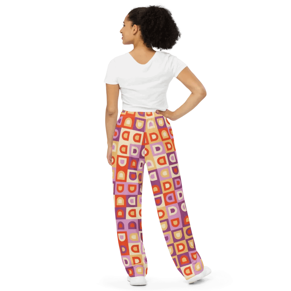 BUIII Retro Geometric: Autumn Breeze Wide-Leg Pants product image (3)