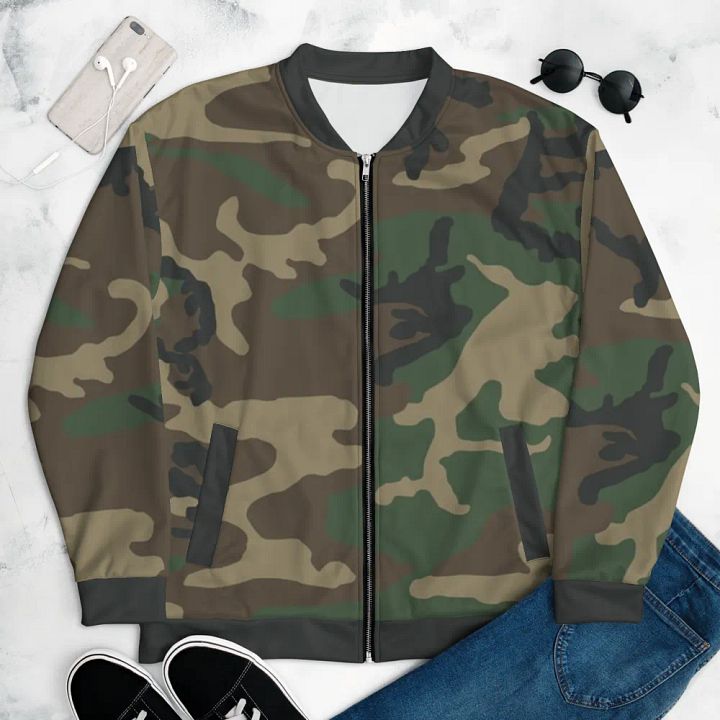 "CIF" M81 Woodland Camo Customizable Bomber Jacket product image (1)