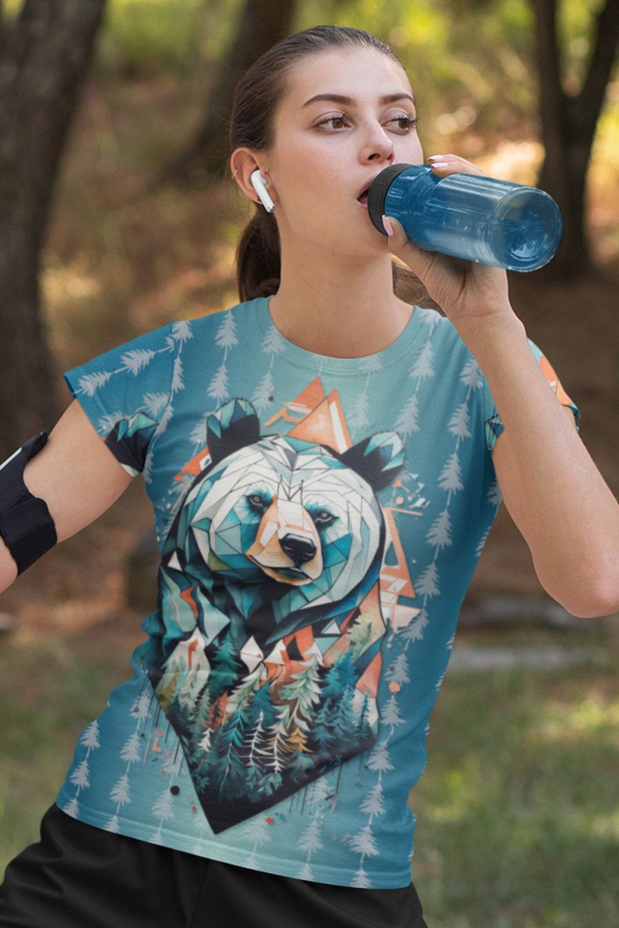 Bear Outdoors All Over Print T-shirt product image (1)