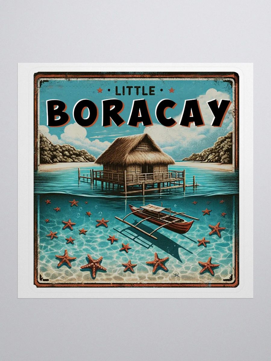 Little Boracay Sticker, Floating Cottage Balsa and Filipino Boat Bangka with Starfish, Calatagan Batangas product image (3)