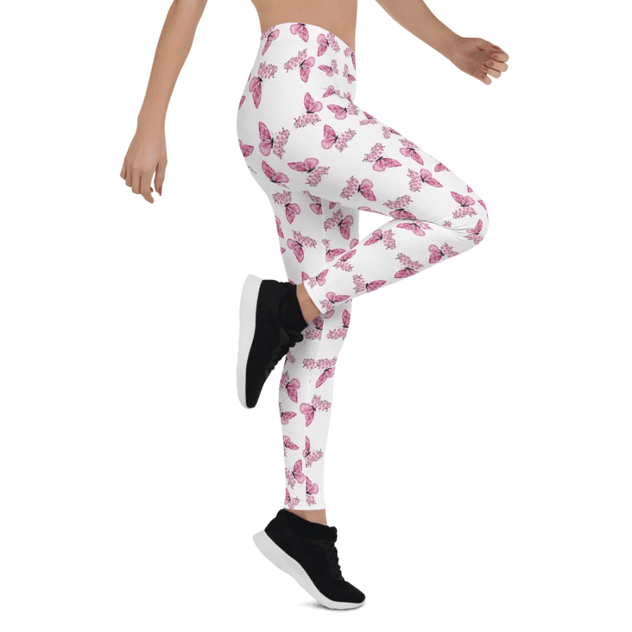 Pink Ribbon Grid All-Over Leggings product image (7)