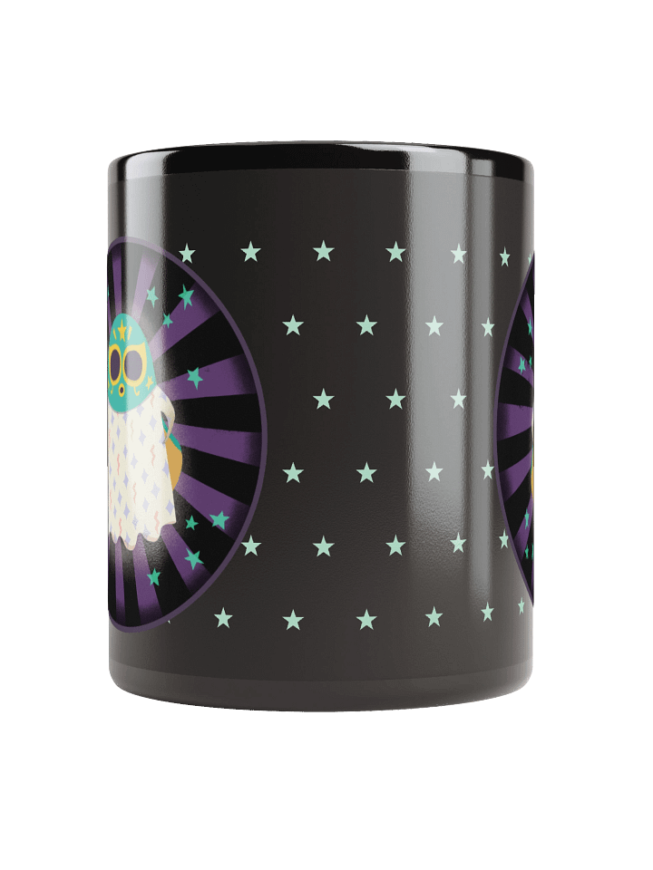 Little Ghost Luchador - Black Ceramic Mug product image (2)