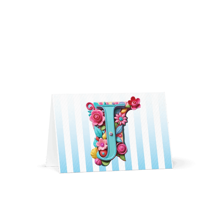 Valentine’s Monogram Letter J(3) Card product image (1)
