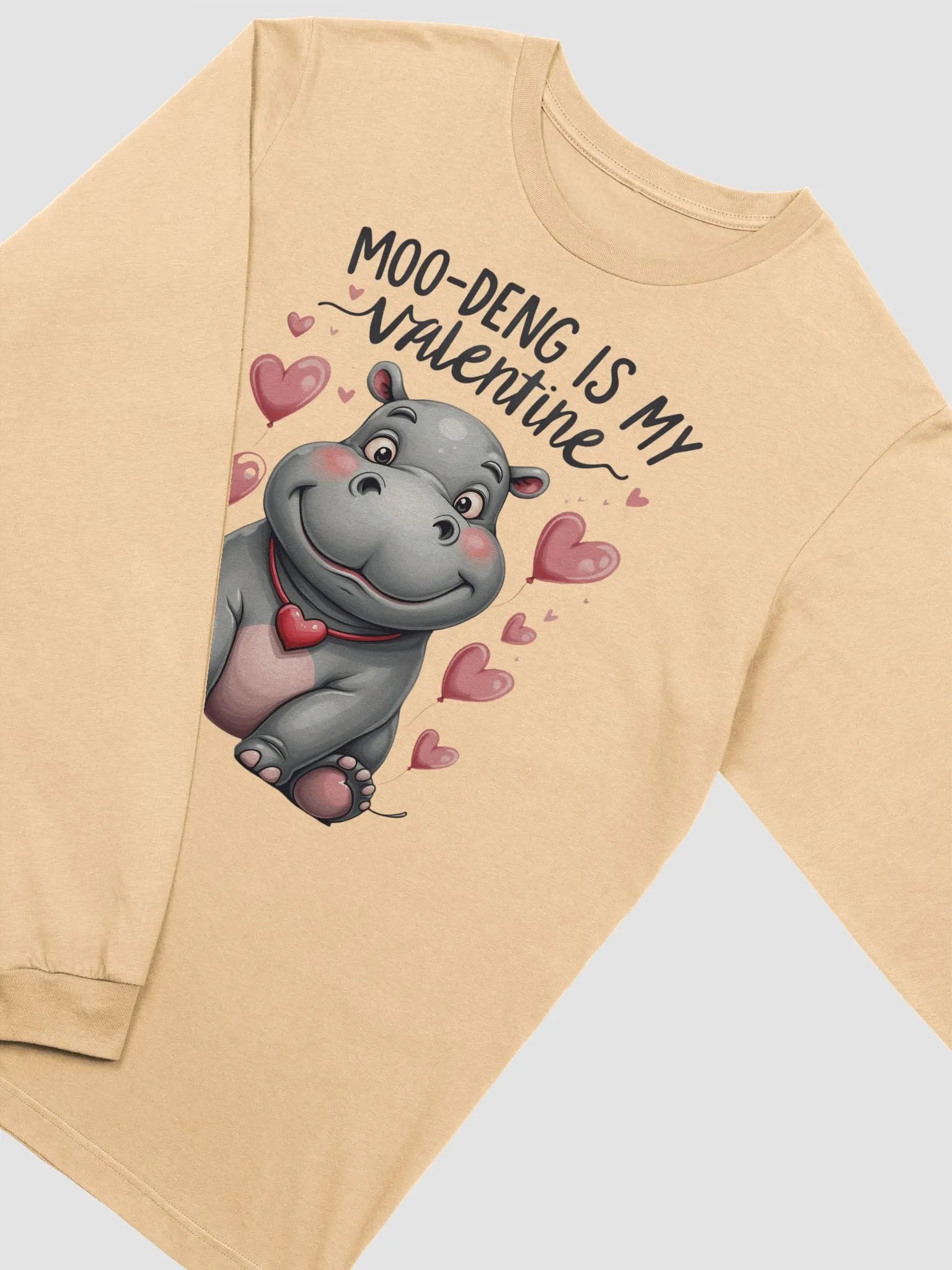 Moo-Deng is My Valentine - Long Sleeve Tee product image (20)