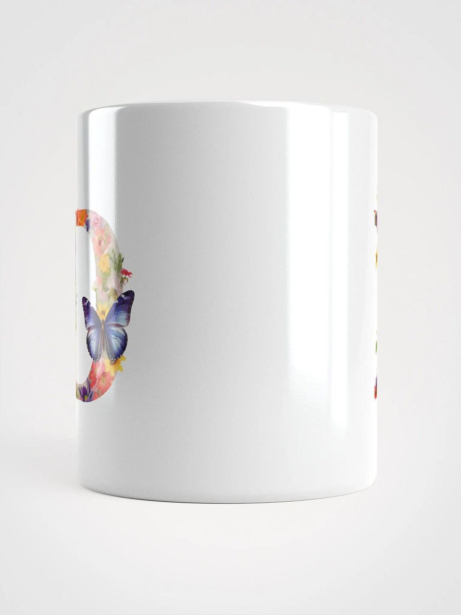 Letter D Monogram Floral Fantasy White Glossy Mug product image (13)