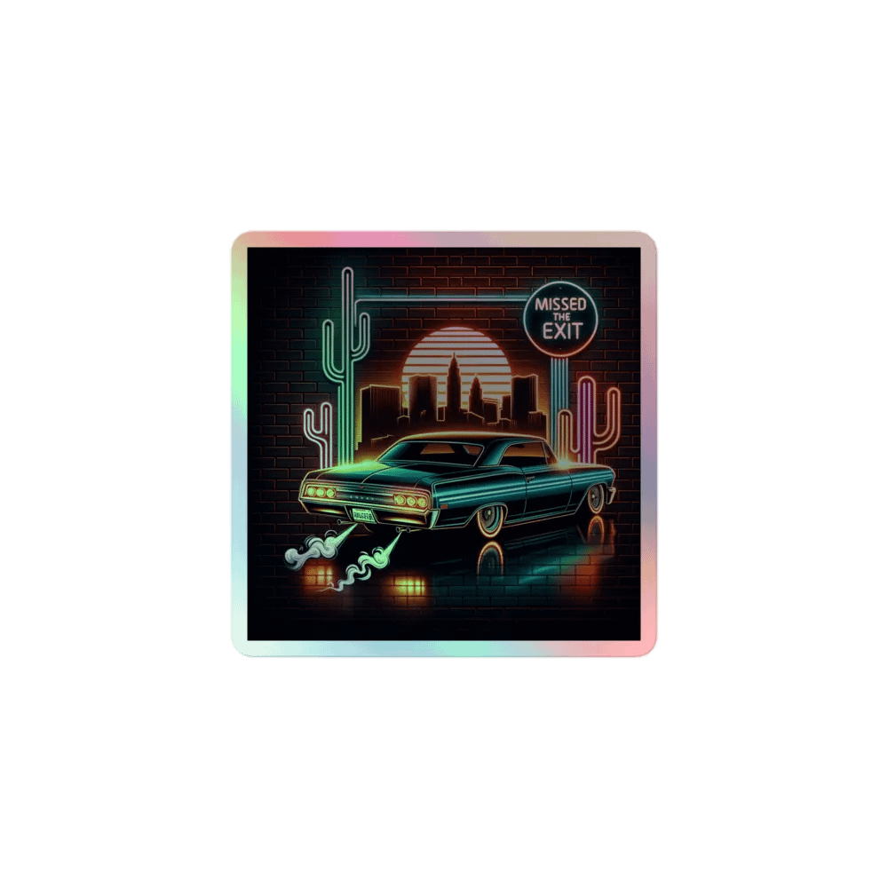 Neon Desert Drive Holographic Sticker Sheet product image (1)