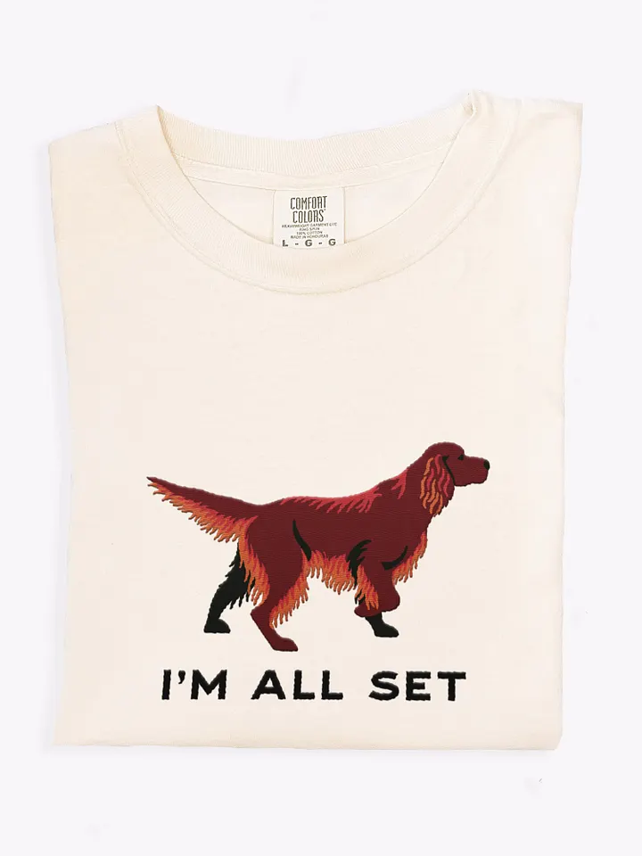 I'm All Set T-Shirt(Embroidered) of an Irish Setter product image (1)