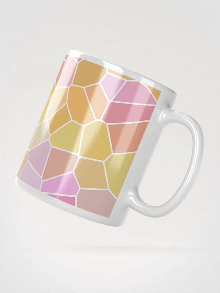 Mug Blanc Mozaïque Chroma - Design Géométrique Rétro Chic - Cadeau Déco product image (2)