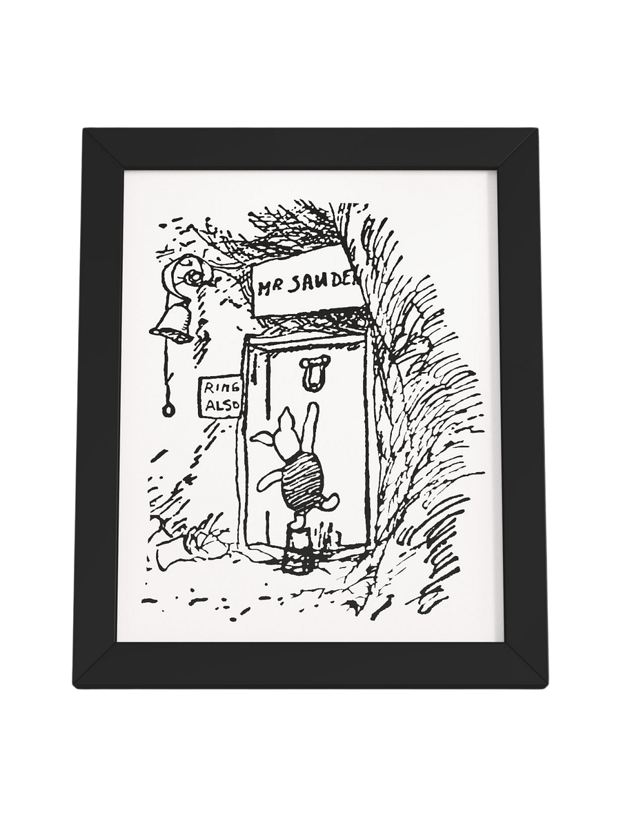 Piglet at Pooh Bear's House Framed Artwork product image (1)