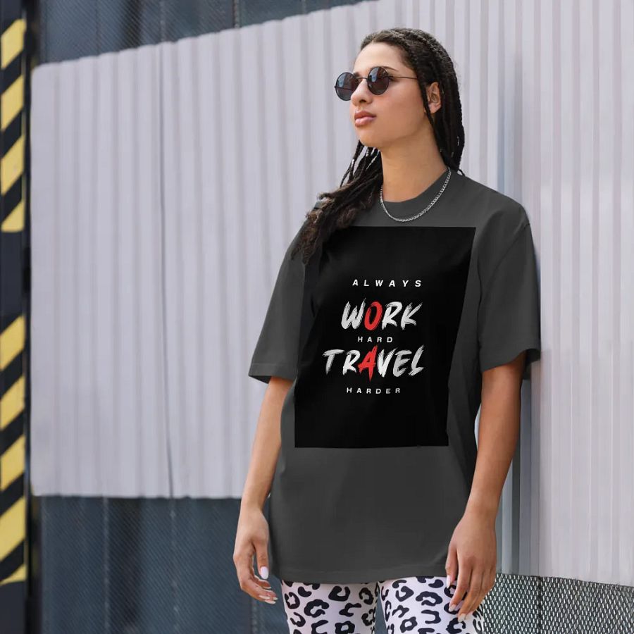 Work Hard Travel Harder Unisex Tshirt product image (8)