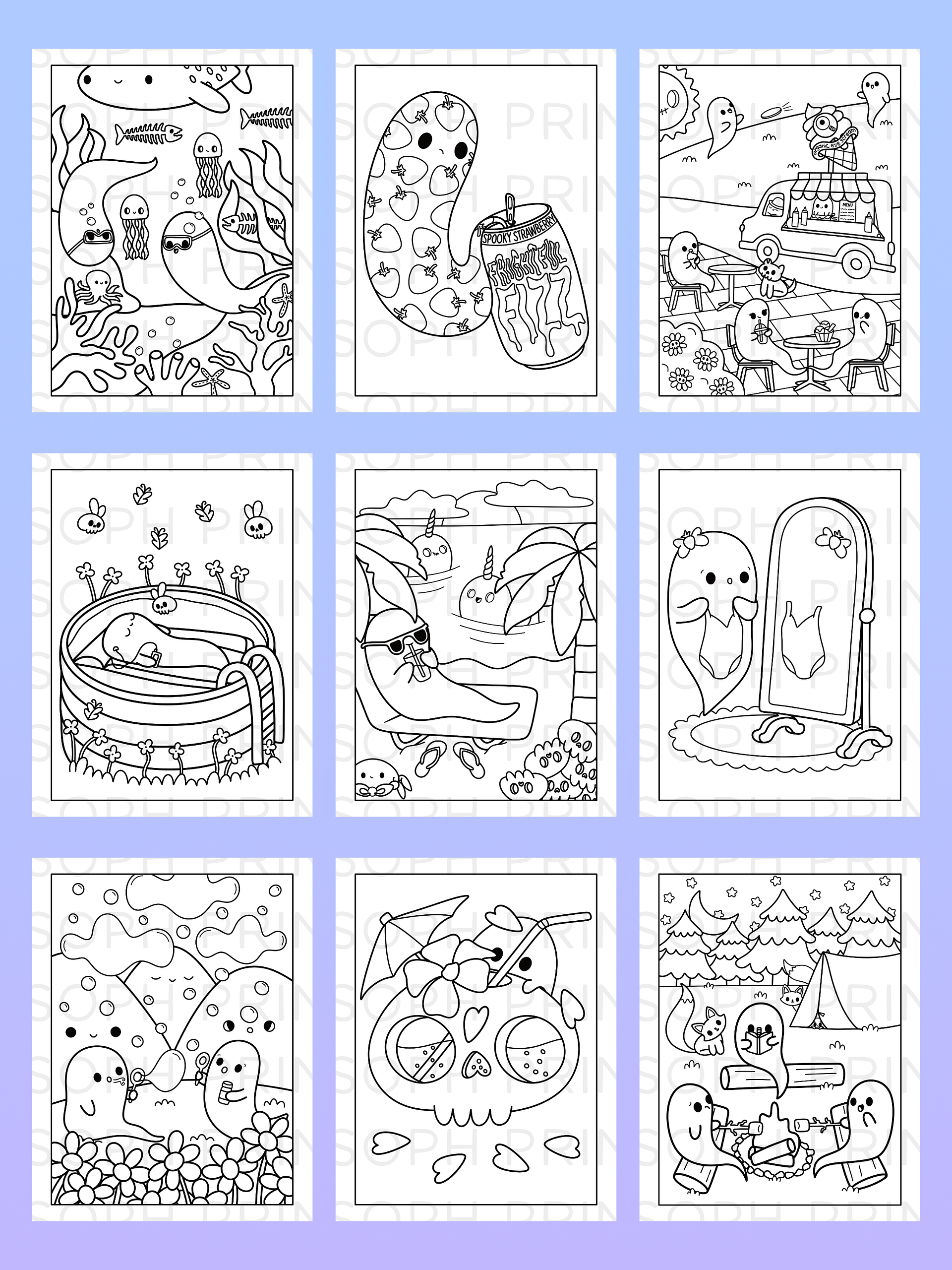 Ghosts of Summer Digital Colouring Book product image (3)