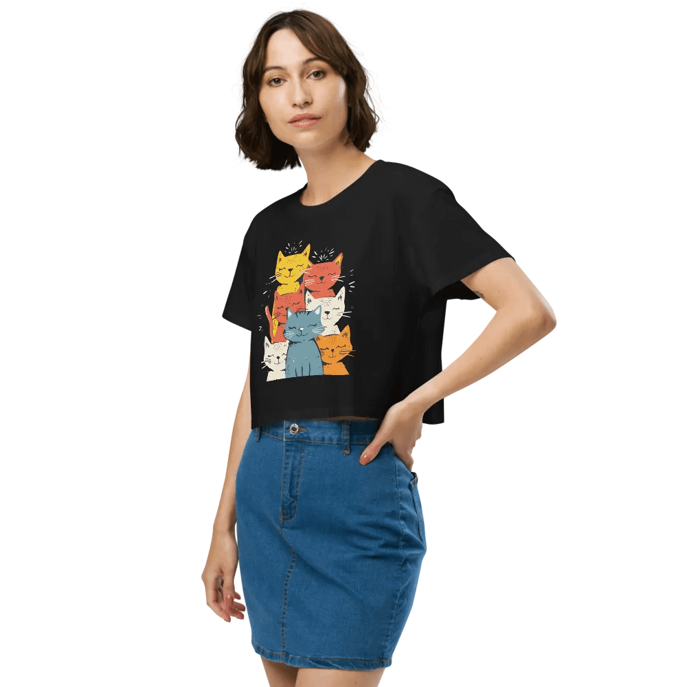 Kaleidoscope Of Kittens - Crop Top Relaxed Fit Women product image (4)