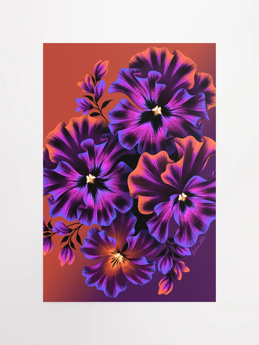 Pansies Art Print - Purple / Burnt Orange product image (10)