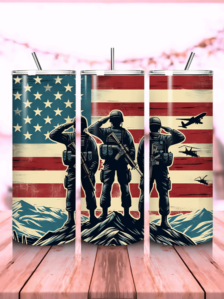 Memorial Day Patriotic Tumbler Wrap – 20oz Skinny Sublimation PNG – Veterans Tribute with USA Flag Theme – Great for 4th of July & Memorial Day – Instant Digital Download – 300 DPI product image (1)
