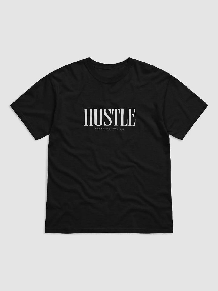 Black super soft t - shirt printed with hustle quote. product image (1)